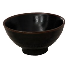 美濃燒 7吋深井 黑天目 日本製 1000ml 陶瓷器, 1個