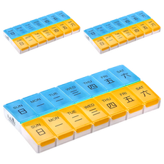 Fullicon 護立康 雙色保健盒14格, 24.1x12x2.2cm, PP材質, 3個