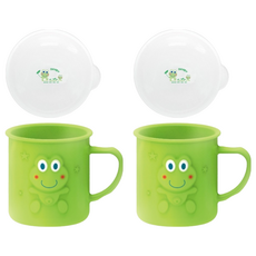 DOOBY 大眼蛙 耐溫喝水杯附保潔蓋, 顏色隨機, 240ml, 2組, 顏色隨機, 240cc, 2組