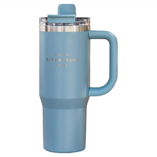 Sitarayuri 磁吸蓋不鏽鋼保溫杯 手柄款, 1個, 900ml, 海洋藍