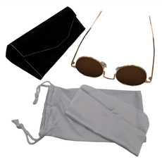 ALEGANT 歐美度假風圓框造型墨鏡，抗UV400, 椰殼棕, 146 x 140 x 43mm