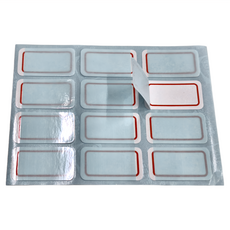 華麗牌 保護膜標籤 WL-3017 20包 18 x 32mm, 紅框, 120張, 1盒