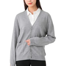 CARET 男女通用SFM 100% 美麗諾羊毛 開襟衫, M, 灰色