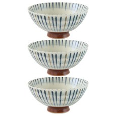 JUST HOME 美濃燒+草飯碗3件組, 日本製造, 陶瓷材質, 250ml, 混合顏色, 1組