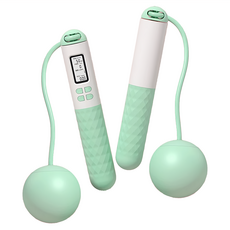 好拾選物 健身智能計數跳繩/無繩跳繩/小球跳繩 卡路里計算 兩用款, 2.8m, 粉沫藍, 1組