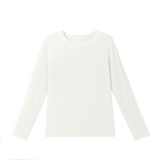 KR SKANGEL 撞色拉格蘭長袖打底衫 雲柔白 舒適親膚保暖, 1件, 均碼