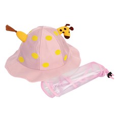 PUKU 藍色企鵝 長頸鹿造型帽 附防水面罩 透氣網布材質 彈性鬆緊帶, 粉色, 48cm