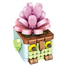 PANLOS 潘洛斯 BRICK 貓頭鷹多肉植物積木, DIY盆栽模型, 療癒桌面擺飾, 貓頭鷹桃之卵 多色, 1個