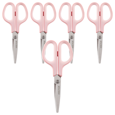 PLUS 普樂士 30度弧線抗菌剪刀，輕鬆剪切, 粉色, 5支