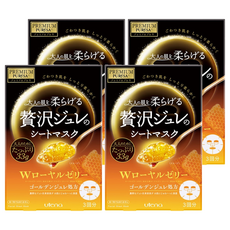 utena 佑天蘭 黃金果凍面膜 玻尿酸, 乾燥對策 嫩保濕 33g, 3片, 4盒