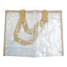 COMET 大容量透明防水袋, PVC材質, 44.5 x 34.5 x 14.5cm, 卡其色