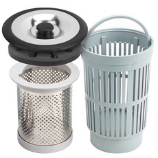 eSPACE 廚房水槽濾網+蓋子組 204不鏽鋼+PP塑膠+橡膠材質, 1組