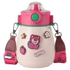 【BEDDY BEAR 杯具熊】 不鏽鋼保溫嘟嘟桶, 大肚草莓熊, 850ml, 1個