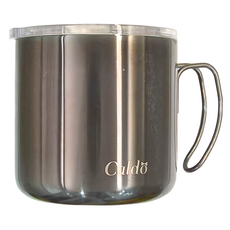 Caldo 卡朵生活 Loft復古簡約304不鏽鋼馬克杯 附蓋 400ml, 靜謐黑, 1個