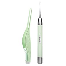 ROYALLIN 蘿林嚴選 發光掏耳棒 電池款 綠色 耳勺 附放大鏡 全家適用, 1入, 1組