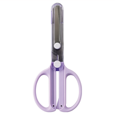 KUTSUWA STAD 兒童安全剪刀 附蓋 防膠刀片, 紫色, 1支