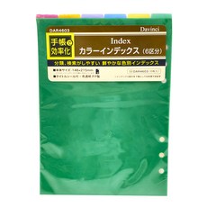 Raymay 藤井 Davinci 6色索引分隔板 A5, 綠色, 1本