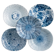 Saikai 西海陶器 波佐見燒 職人手繪系列 五件式淺菜盤, 22 x 20 x 4cm, 31302, 1組