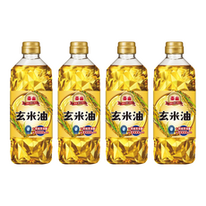 泰山 玄米油, 富含植物固醇及γ-穀維素, 發煙點220度, 適合煎煮炒炸, 日本中小學營養午餐團膳用油, 全素食, 600ml, 4瓶