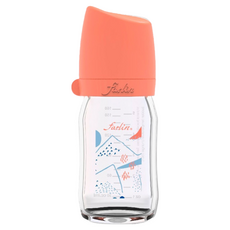 FARLIN 城市心旅行 寬口玻璃奶瓶, 160ml, 橢圓瓶身設計，防滾動, 愛的祝福, 1瓶