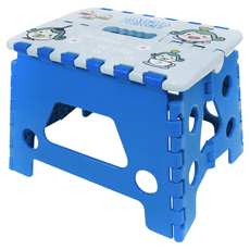 Cotton Field 棉花田傢飾 茶茶小王子多功能折疊椅, M-29x22x22cm, 提把方便攜帶, 承重120公斤, 藍色, 1個