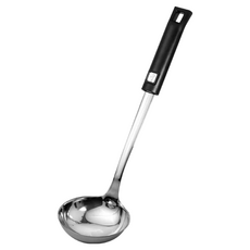 BUFFALO 牛頭牌 雅登食食系列大湯杓 不鏽鋼(SUS 304)材質, 33 x 9.4cm, 1個, 黑色