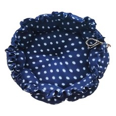 南瓜窩 1號 S 深藍波點 寵物舒適保暖墊 貓狗通用, 1個