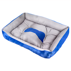 特大四件套組寵物窩 120 x 90 x 16cm, 藍色 + 灰色, 1組