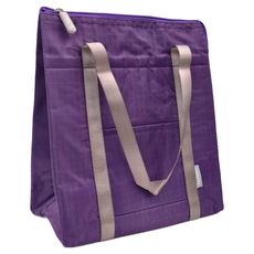 E.City 牛津布保溫保冷購物收納袋 重量約215g, 27.5 x 24 x 12.5cm, 紫色, 1個