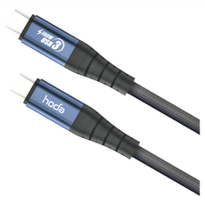 HODA 好貼 W4 USB3 USB C-C 編織數據線, 1.2m, 黑色, 1條