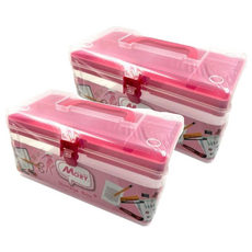 MORY 茂盛 高第手提收納箱 - 塑膠材質, 大 35 x 15 x 14cm, 顏色隨機, 2個