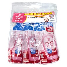 SARAYA arau. 愛樂寶 無添加奶嘴奶瓶清潔泡泡 3包 日本製 天然紫蘇 & 蘆薈精華, 450ml