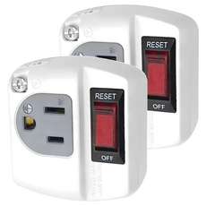 WeiTien 威電 過載斷電分接式插座 1開1座3孔 阻燃防火PC料, 63mm, CB-3112, 2個