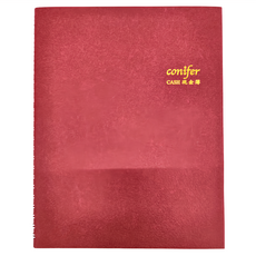 Conifer 綠的事務 經典系列 活頁現金本 25K 日本進口環保書皮 線圈好翻頁, 棗紅色, 1本