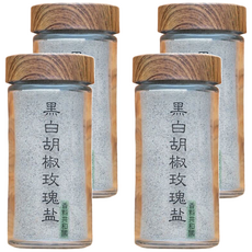 香料共和國 黑白胡椒玫瑰鹽 玻璃罐裝, 80g, 4罐