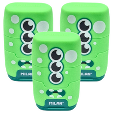 MILAN COMPACT 星際小小兵 橡皮擦 + 削筆器, 顏色隨機, 3個