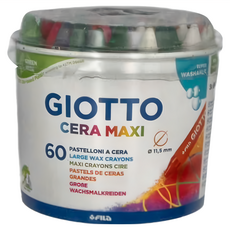 GIOTTO CERA MAXI 好清洗兒童專用蠟筆60支組, 1組, 12色