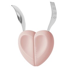MOYUUM 304不鏽鋼愛心湯叉組 韓國製, 1組, 蜜糖粉