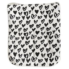 bebehome 竹纖維三層嬰兒防水隔尿墊 柔軟舒適 方便攜帶, 1入, 繽紛愛心 黑白色