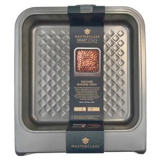 Masterclass方形格紋不沾深烤盤 耐熱220度C 適用於烤箱 洗碗機 可用於製作餅乾、蛋糕等甜點 加寬握柄 可立放風乾收納, 1個, 27.3cm