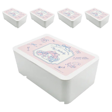 收納王妃 三麗鷗 濕紙巾盒, 美樂蒂粉底, 5個