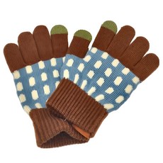 KOCOTREE 北歐風五指手套 建議6-12歲, 咖啡色, 均碼12 x 8cm