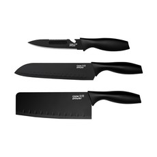 鍋寶 黑武士刀具三件組 WP-3300, 不鏽鋼熱處理不沾材質, 切刀(29.5 x 6.6cm) + 主廚刀(31.2 x 4.6cm) + 萬用刀(23 x 3cm), 1組