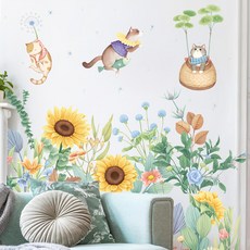 半島良品 DIY無痕創意牆貼壁貼, 想飛的貓 多色