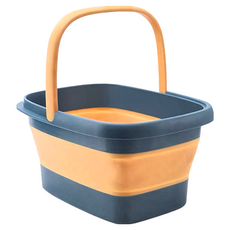 加大加深塑膠泡腳桶 帶提把 養生 家用 藍色, 1個