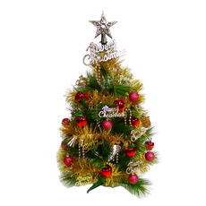 摩達客 耶誕特級綠色松針葉聖誕樹套裝 含43件配件, 60cm, YS-GPT02206