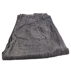 HL604 高腰直筒牛仔寬褲 煙灰 XL