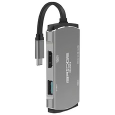 iBRIDGE 5合1 Type-C Hub多功能4K轉接器, USB鋁製集線器，適用於SD，Micro SD，讀卡器, IBH001, 1個