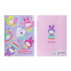 sun-star Hello Kitty 50週年L型三夾層資料夾 A5 155 x 220 x 1mm 24g, 兔兔裝扮, 1個