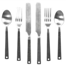 BAREBONES CKW-360 不銹鋼餐具組 Set, 304不銹鋼材質, 湯匙 2個 + 叉子 2個 + 刀子 2個 23.3 x 3.5 x 2.5cm 296g, 1組